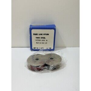 Park Lane Nylon ROYTYPE  Typewriter Ribbon Twin Spool Victor add 1/2 Blk Red 43
